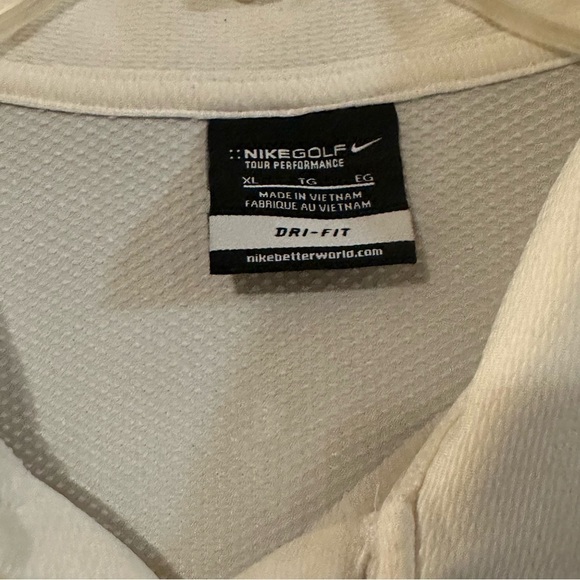 Nike Men's Golf Golfer White Polo Button Up Dress Shirt XL - Picture 6 of 8